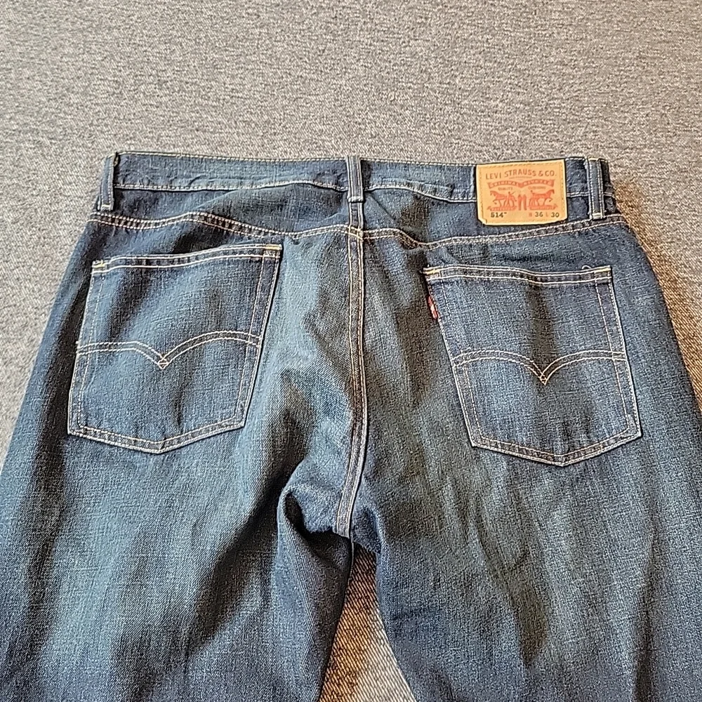 Levis 514 Jeans Men's 36x30 Blue Dark Wash Denim Mid Rise Straight Fit Pants‎